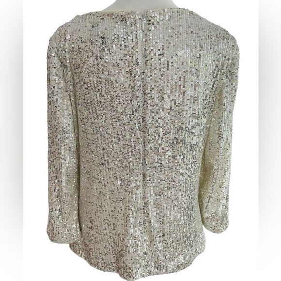 Alex Evenings Womens Sequined
Cowlneck Blouse, size M - Picture 5 of 8